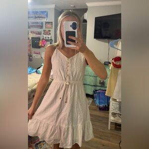 White Japna Girls Summer Dress